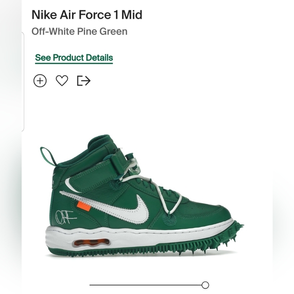 AIR FORCE 1 MID"Off-White - Pine Green" - Picture 1 of 4